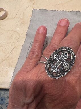 Sterling Silver Cross Statement Ring - Women's Jewelry